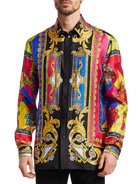 men's versace silk shirt|versace style shirts for men.